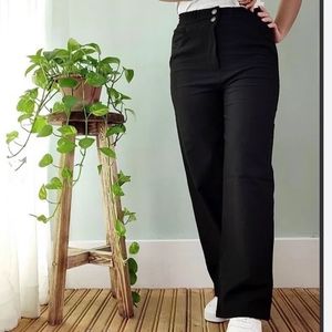 شلوار نیم بگ کتان مشکی و سفید و نسکافه ای و کرم روشن