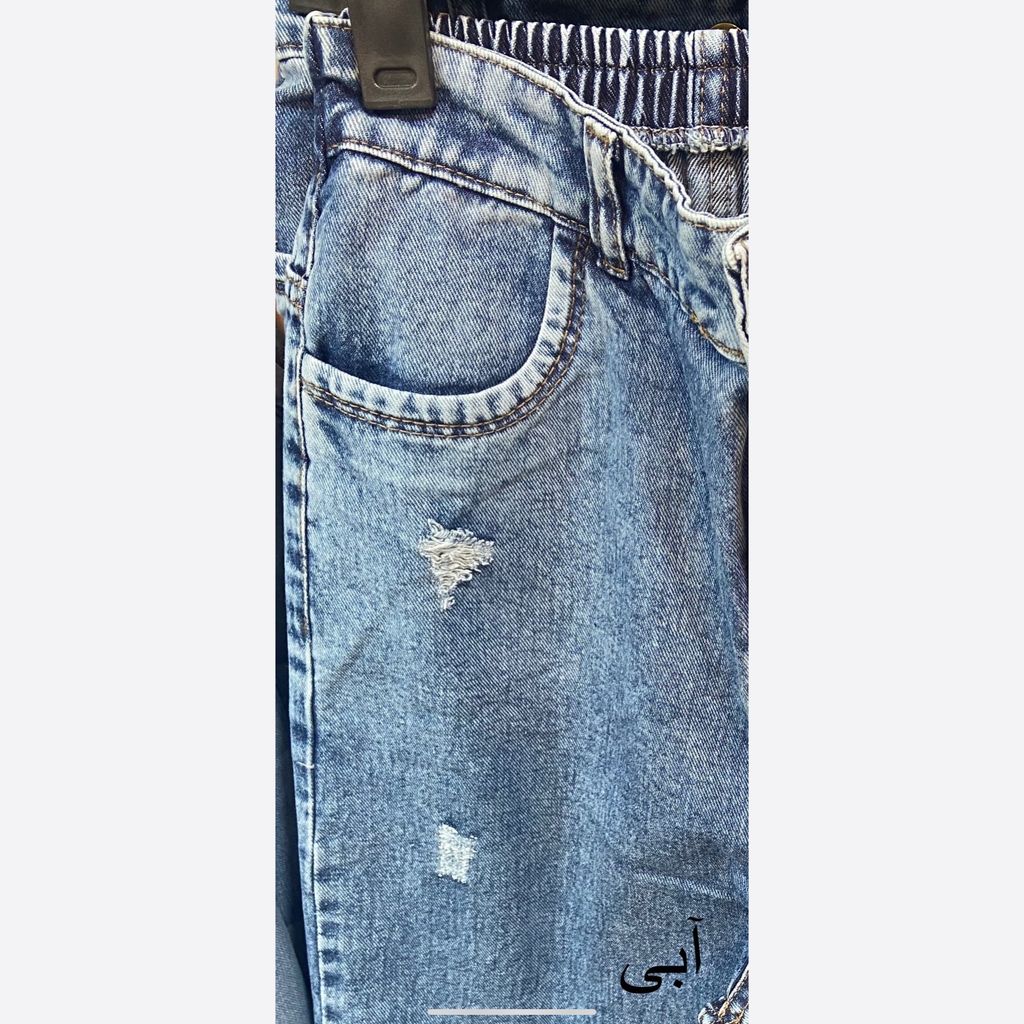 خرید اینترنتی قیمت شلوار جین نیم بگ پشت کش