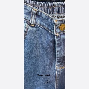 فروش اینترنتی شلوار جین نیم بگ پشت کش 