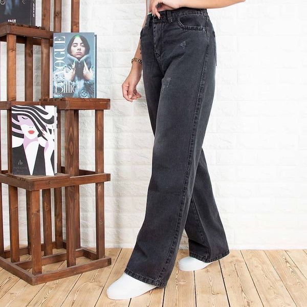 شلوار جین نیم بگ پشت کش