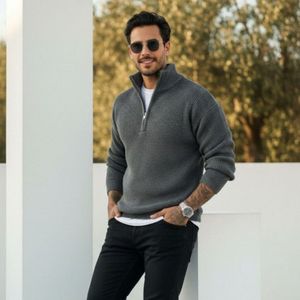 خرید اینترنتی بافت مردانه نیم زیپ