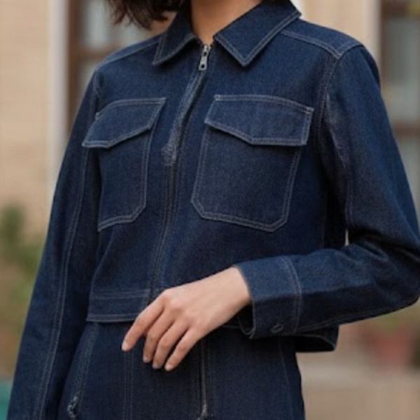 کت و دامن جین سنگ شور شده