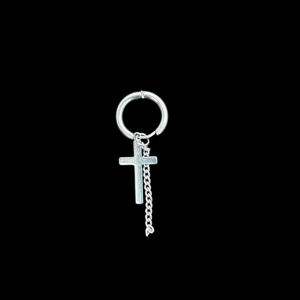 خرید انلاین پیرسینگ مردانه حلقه ای آویزی زنجیر و صلیب کد 3334010