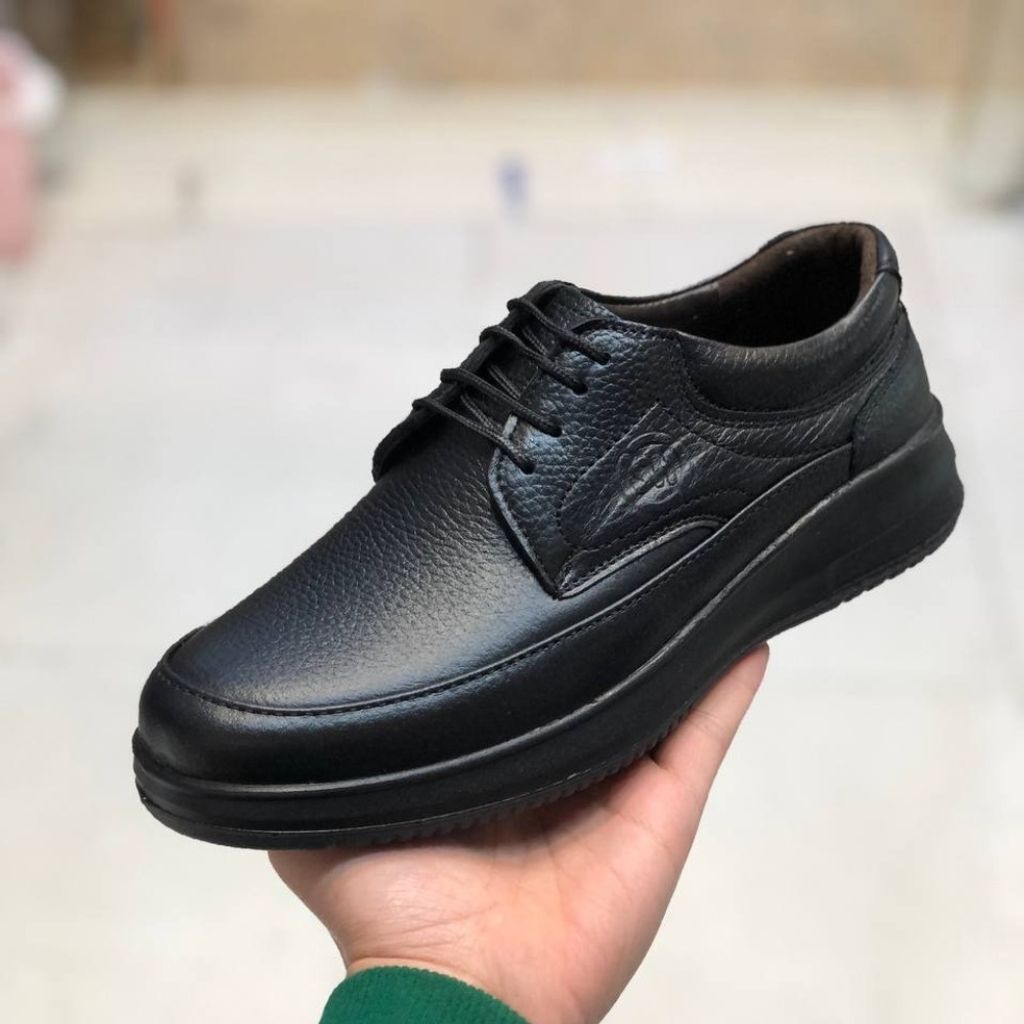 قیمت کفش چرم مردانه طبی بندی شامی رنگ عسلی