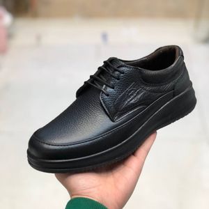 قیمت کفش چرم مردانه طبی بندی شامی رنگ عسلی