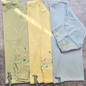 خرید انلاین بلوز آستین سه دکمه گلدوزی شده زنانه