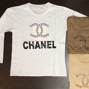 خرید آنلاین بلوز آستین بلند نخ پنبه طرح چنلفری سایز و راحت