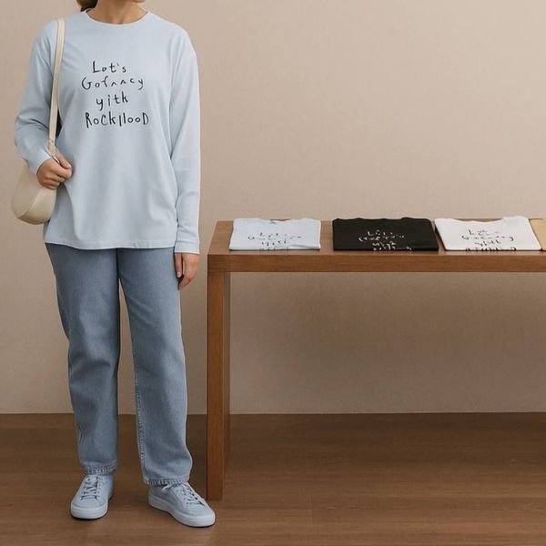 بلوز زنانه نخ پنبه آستین بلند طرح نوشته مناسب استایل اسپورت