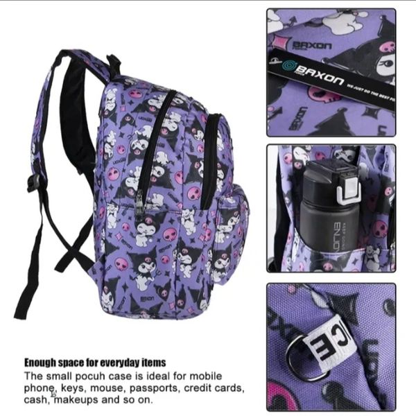 کوله پشتی کورومی بنفش فانتزی برند Baxon