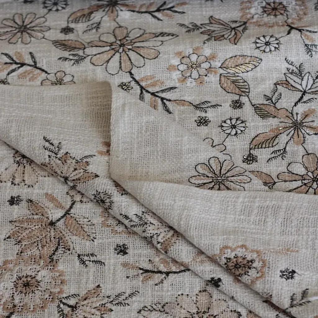 خرید اینترنتی قیمت پارچه جوت سوزن‌دوزی هندی 1146