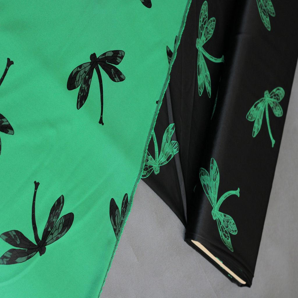 خرید اینترنتی قیمت پارچه ساتن لاسیا طرح سنجاقک 1195