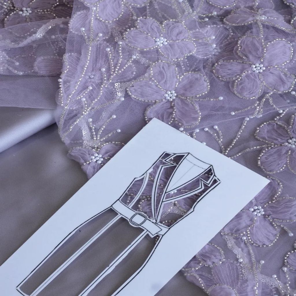 خرید اینترنتی قیمت پارچه دانتل تور دوزی 1137