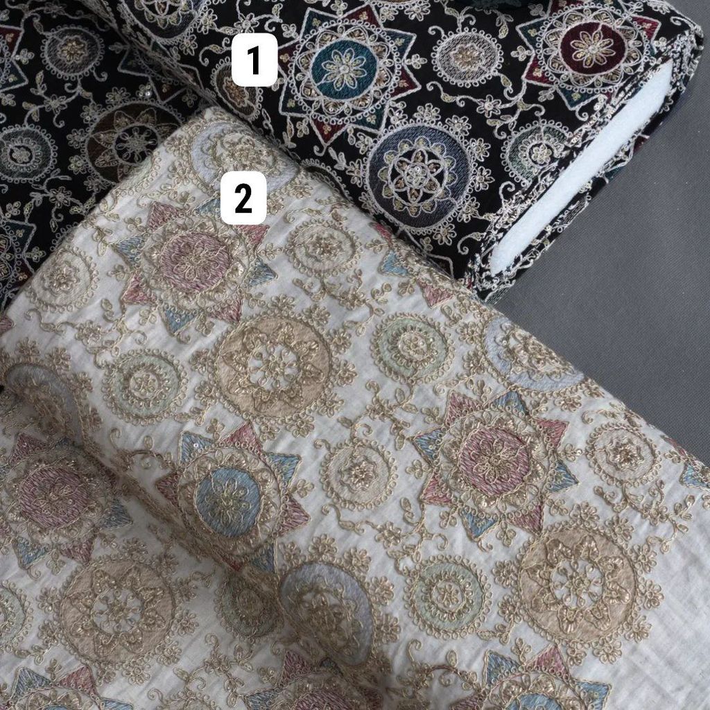 خرید اینترنتی قیمت پارچه لینن سوزن دوزی سبک نو 1054