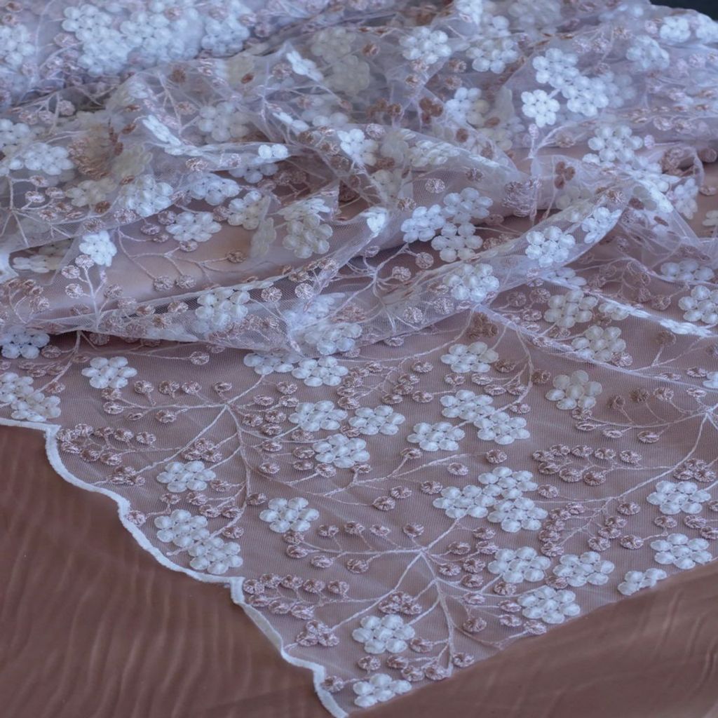 خرید اینترنتی قیمت پارچه تور طرحدار 1164