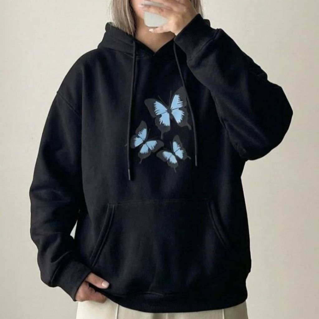 فروش اینترنتی هودی طرح پروانه دخترانه و زنانه