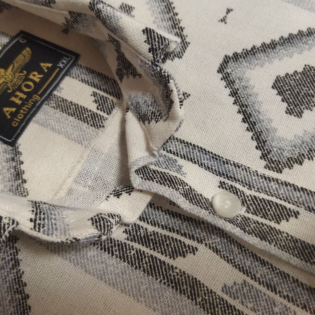 مشخصات پیراهن مردانه آستین بلند طرح دار pr74u