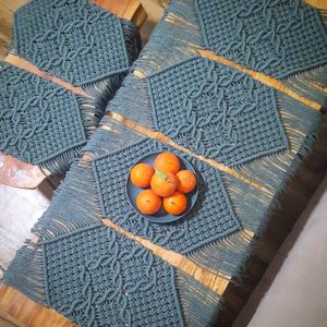 مشخصات رانر رومیزی مکرومه عسلی مدل ابریشم