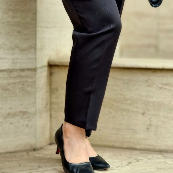 شلوار مشکی کرپ مازراتی راسته زنانه