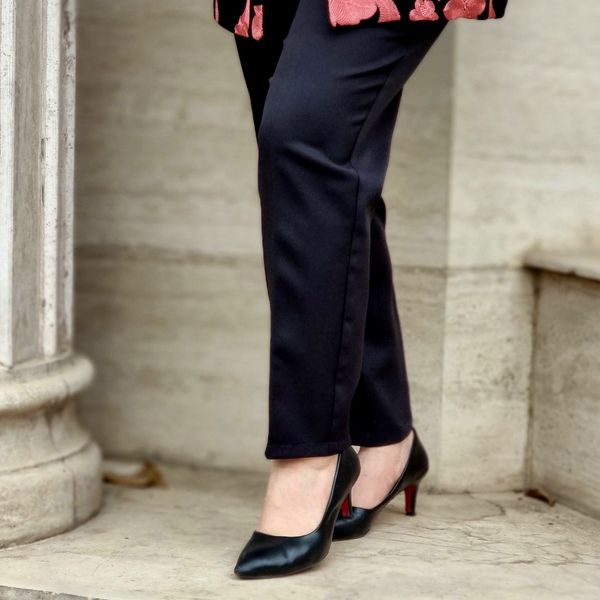 شلوار مشکی کرپ مازراتی راسته زنانه