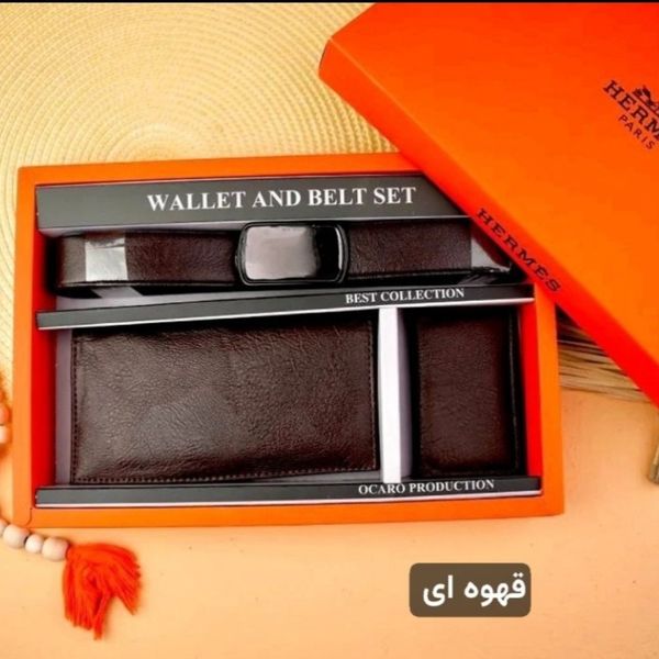 کیف پول مردانه کمربند جاکارتی باکس هدیه روز مرد