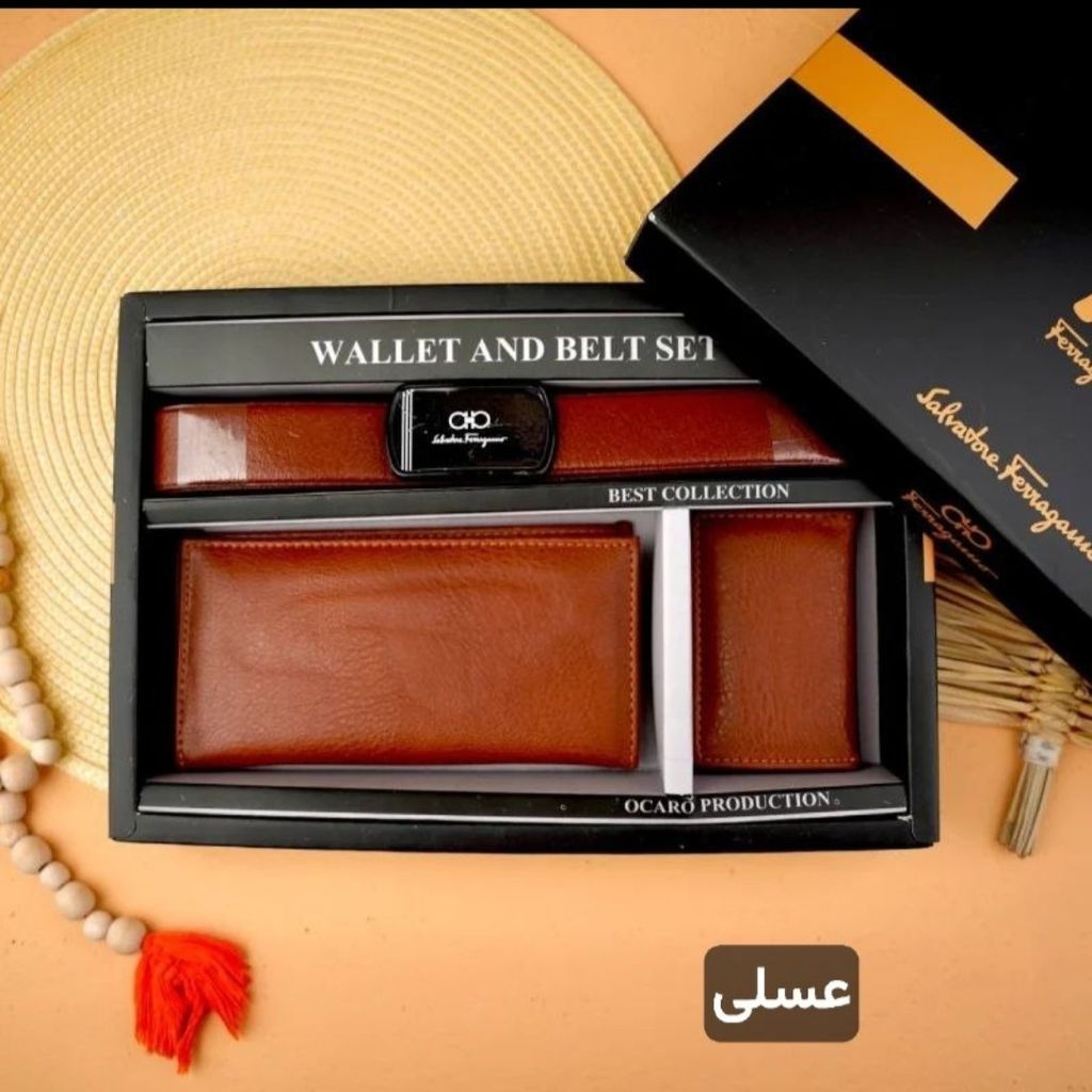 خرید اینترنتی (باکس هدیه روز مرد )کیف پول کمربند کیف کارت مردانه