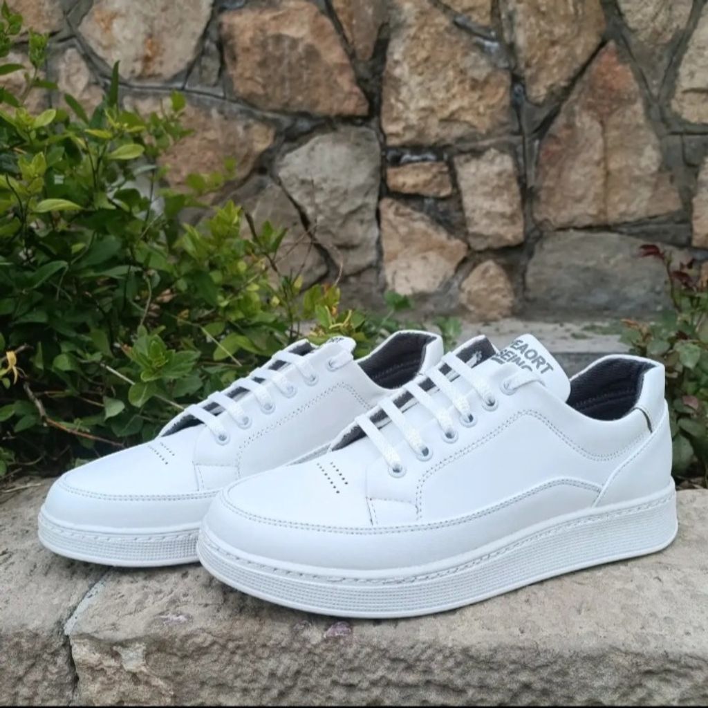 خرید اینترنتی کفش اسپرت مردانه مناسب استفاده روزانه رنگ سفید سایز 40 تا 44