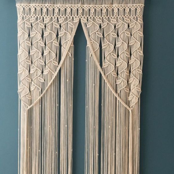 پرده مکرومه بافی طرح پنجره ی آرامش