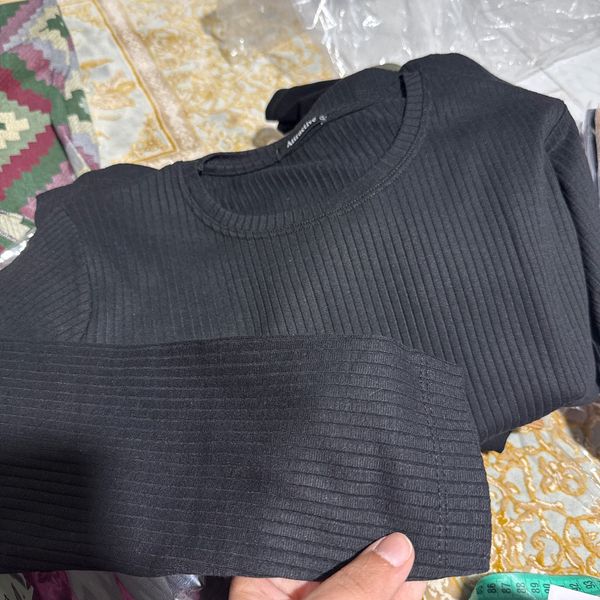 بلوز زنانه مشکی کبریتی درشت