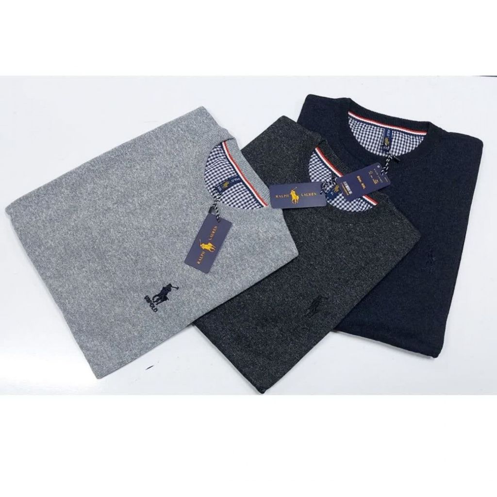 خرید اینترنتی بافت یقه گرد ساده مردانه bf5t6