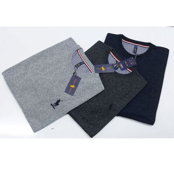 بافت یقه گرد ساده مردانه bf5t6