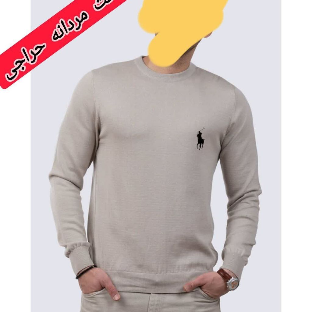 خرید اینترنتی بافت یقه گرد ساده مردانه bf5t6