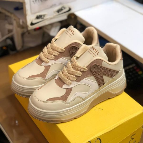 کفش لژدار چرم زنانه مدل چنل کرم قهوه ای