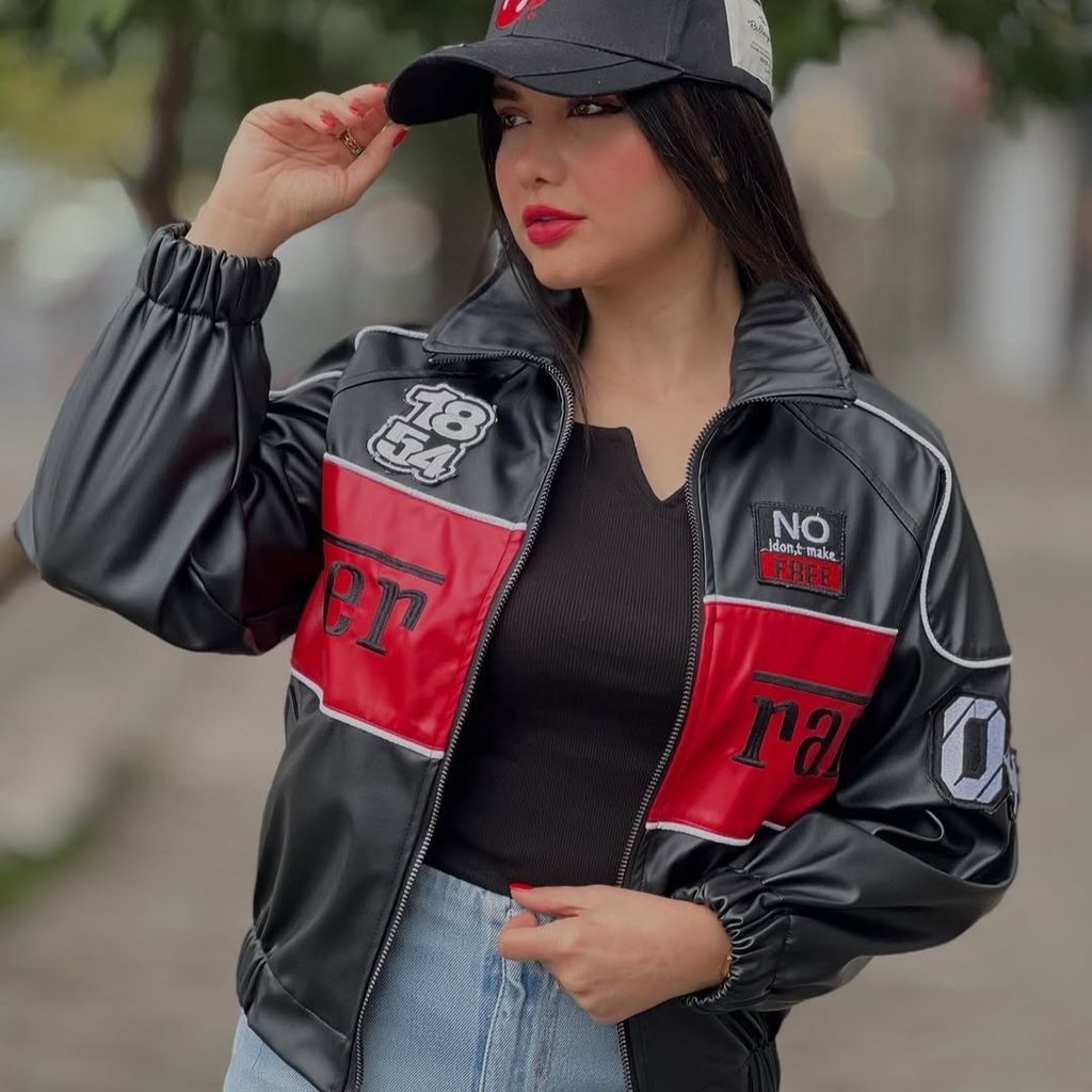 خرید انلاین بامبر چرم گلدوزی مدل فراری عمده