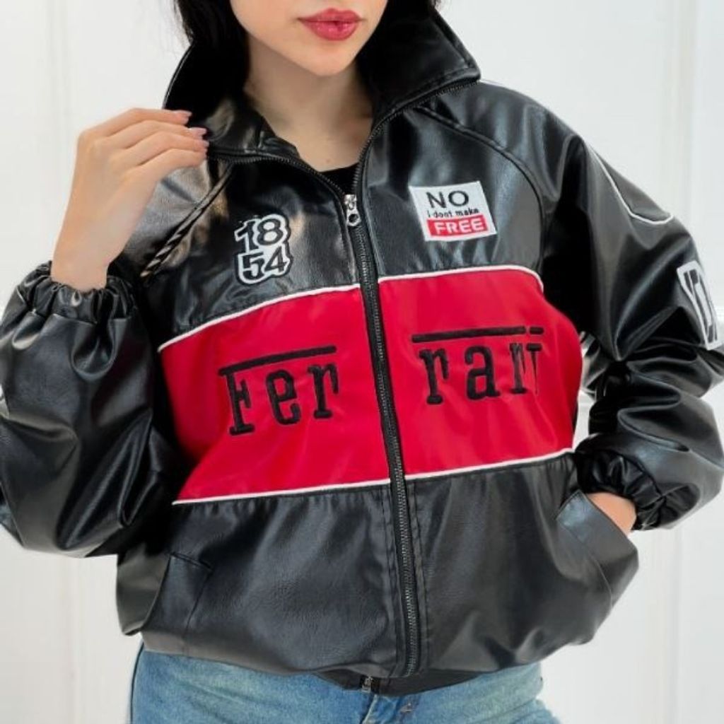 مشخصات بامبر چرم گلدوزی مدل فراری عمده