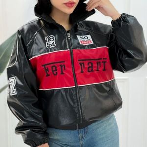 خرید آنلاین بامبر چرم گلدوزی مدل فراری عمده