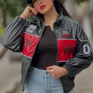 خرید انلاین بامبر چرم گلدوزی مدل فراری عمده