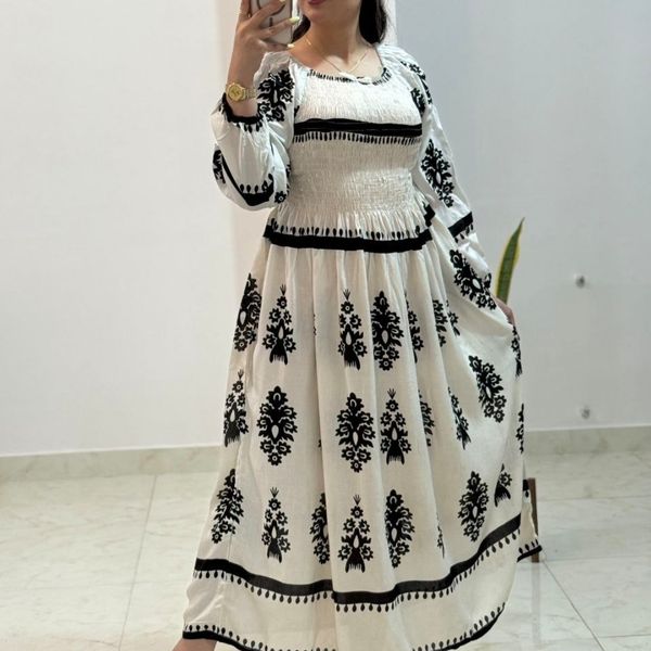 پیراهن بارداری پیراهن بلند نخ هند بسیار سبک نرم لطیف ضدحساسیت