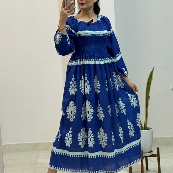 پیراهن بارداری پیراهن بلند نخ هند بسیار سبک نرم لطیف ضدحساسیت