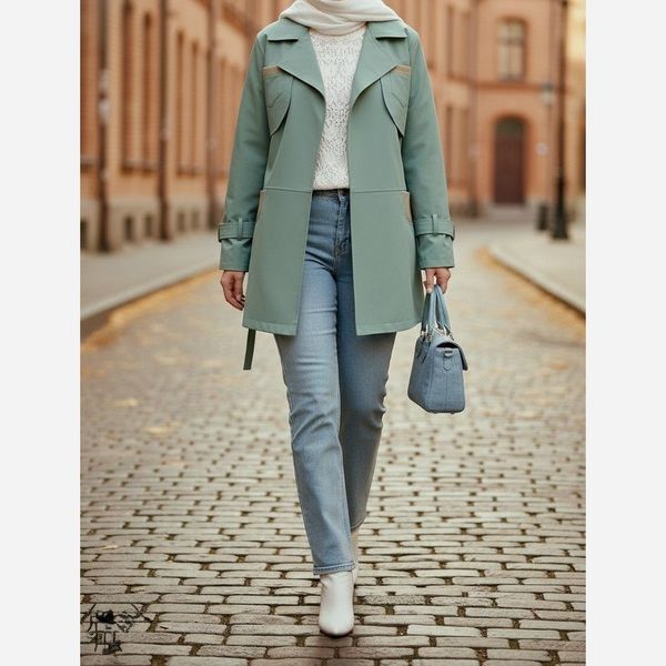 بارونی آستردار خرجکار کشبافت  آدامسی حراج زمستونی