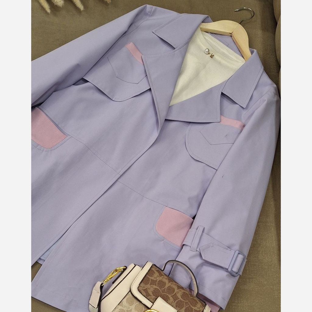 مشخصات بارونی آستردار خرجکار کشبافت یاسی با تخفیف زمستونی