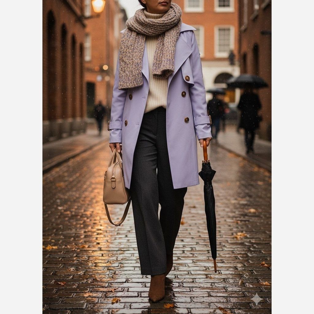 خرید اینترنتی بارونی آستردار ترنج یاسی تخفیف ویژه