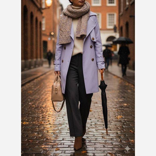 بارونی آستردار ترنج یاسی تخفیف ویژه