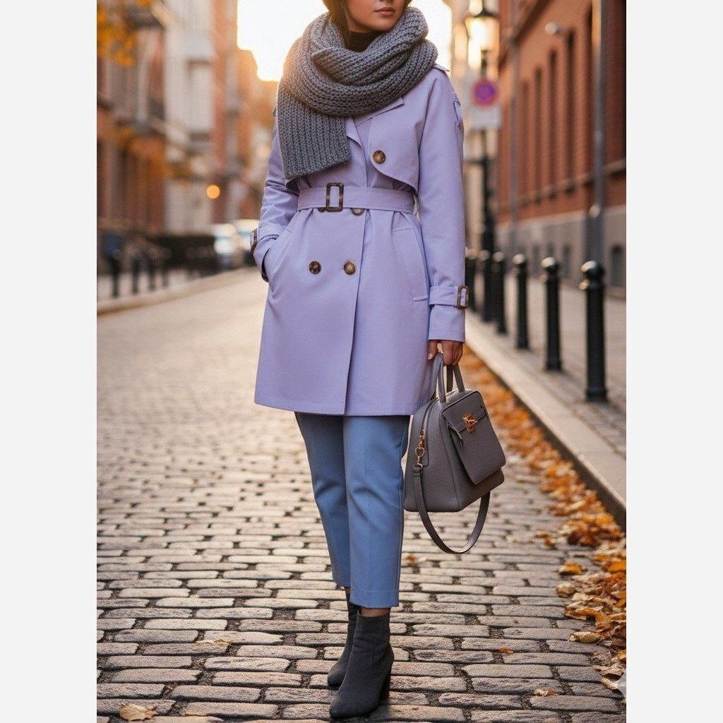 خرید انلاین بارونی آستردار ترنج یاسی تخفیف ویژه