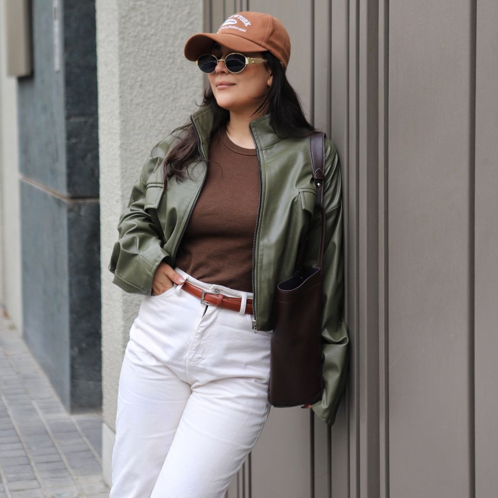 مشخصات کت چرم سبز