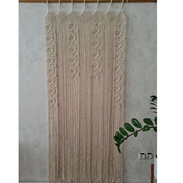 پرده مکرومه بافی مدرن طرح کوکب