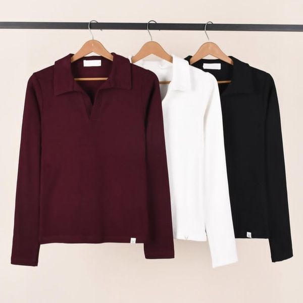 بلوز یقه شکاری کشبافت زنانه