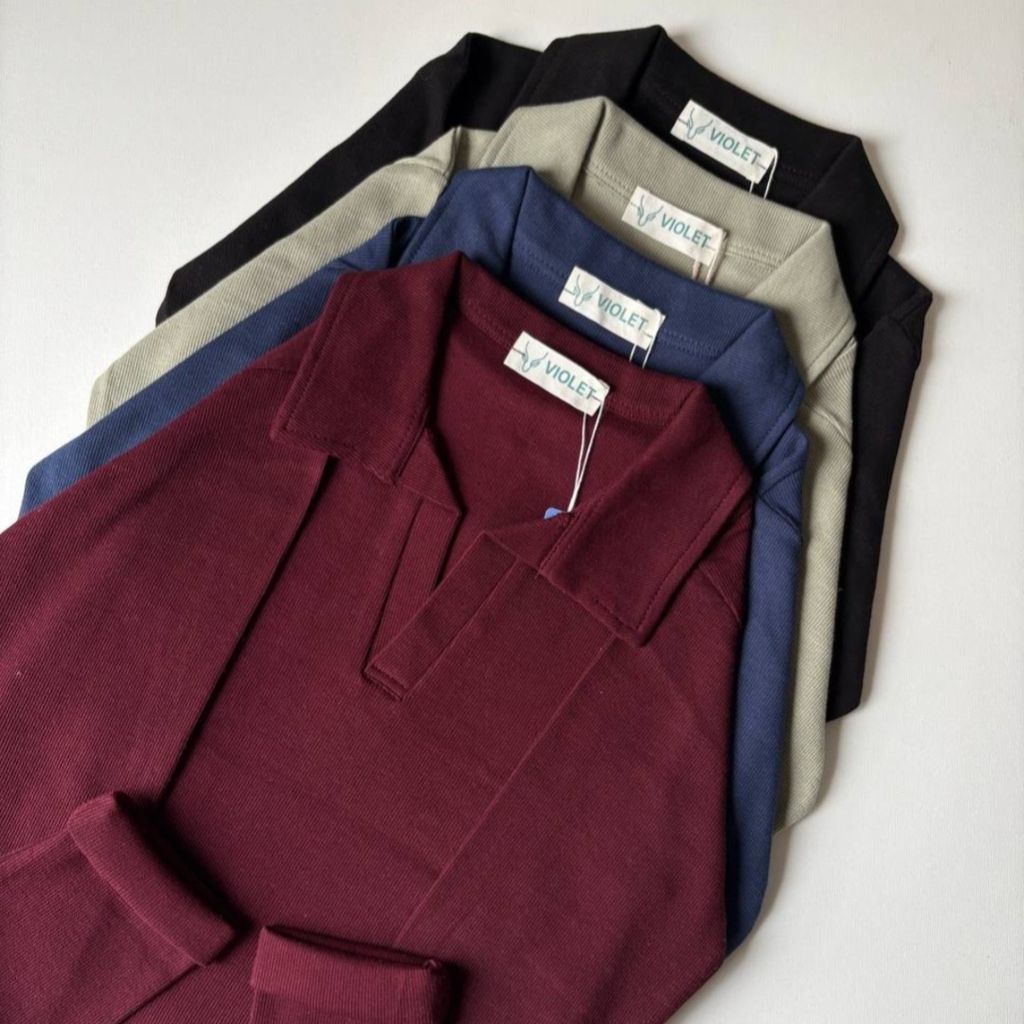 خرید اینترنتی بلوز یقه شکاری کشبافت زنانه