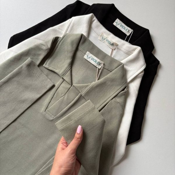 بلوز یقه شکاری کشبافت زنانه