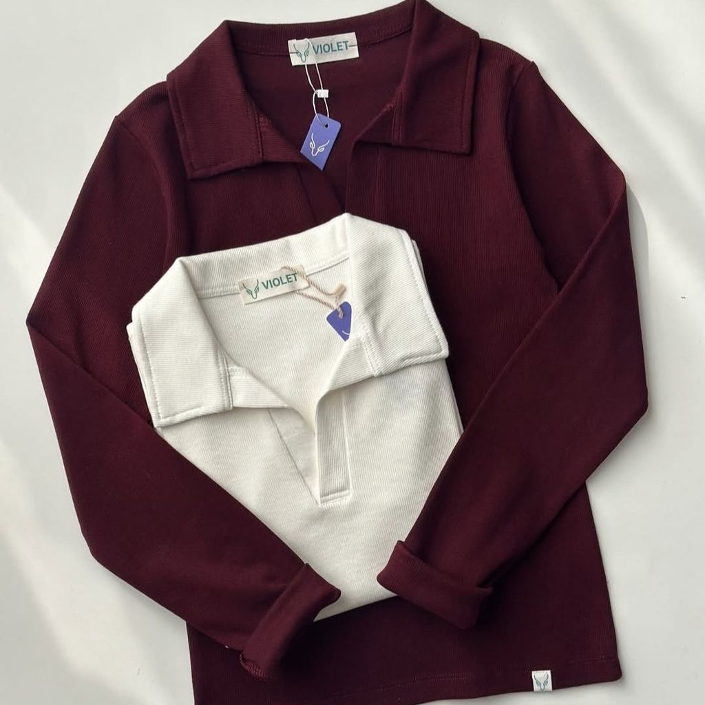 خرید اینترنتی بلوز یقه شکاری کشبافت زنانه