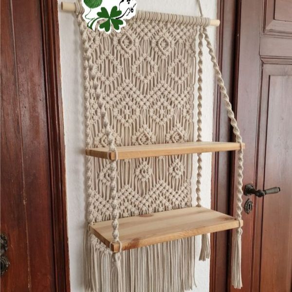 شلف دیواری مکرومه بافی طرح ترنج چشم نواز